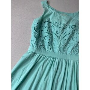 Anthropologie Meadow Rue Eyelet Cotton Midi Dress Pockets Women 0 Boho Cottage